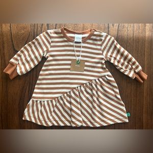 Fred’s World by Green Cotton Striped dress with shoulder snap baby dress, 3-6m